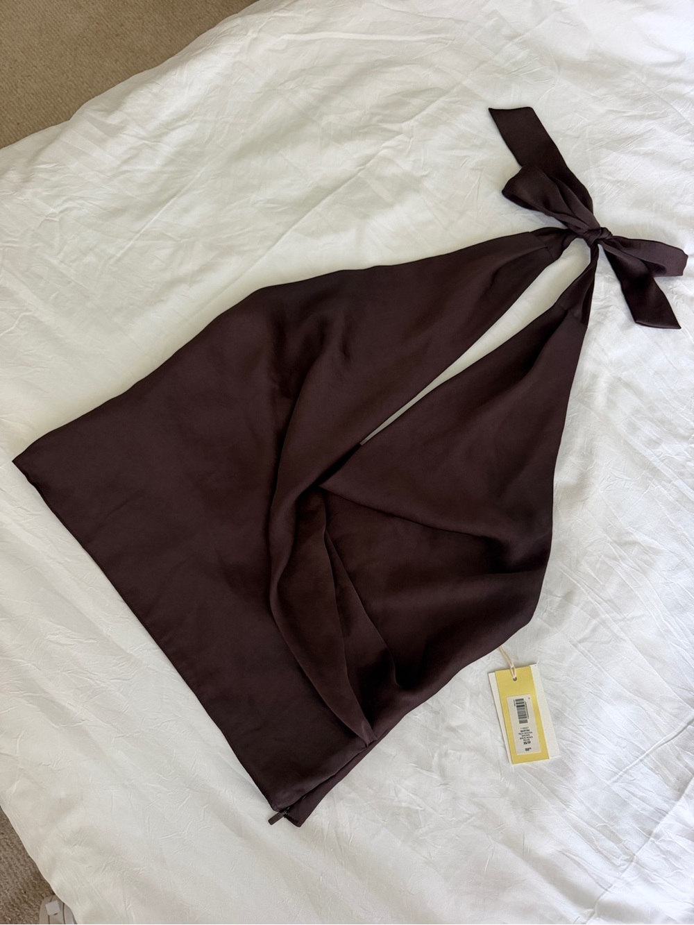 NWT Aritiza Brown Martini Top Wilfred Halter Tie Top